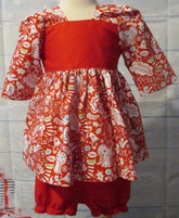 Christmas 2 Pc Dress Red Top and panties Printed Holiday